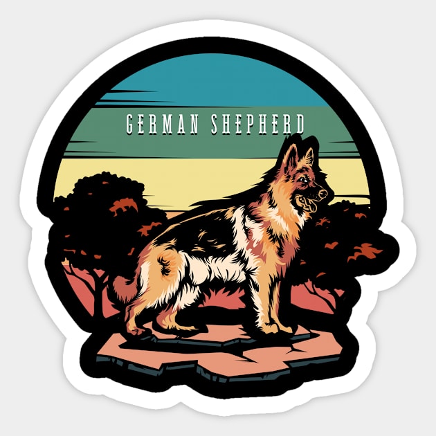 German shepherd | Retro design for Dog Lovers Sticker by WearthisWearthat